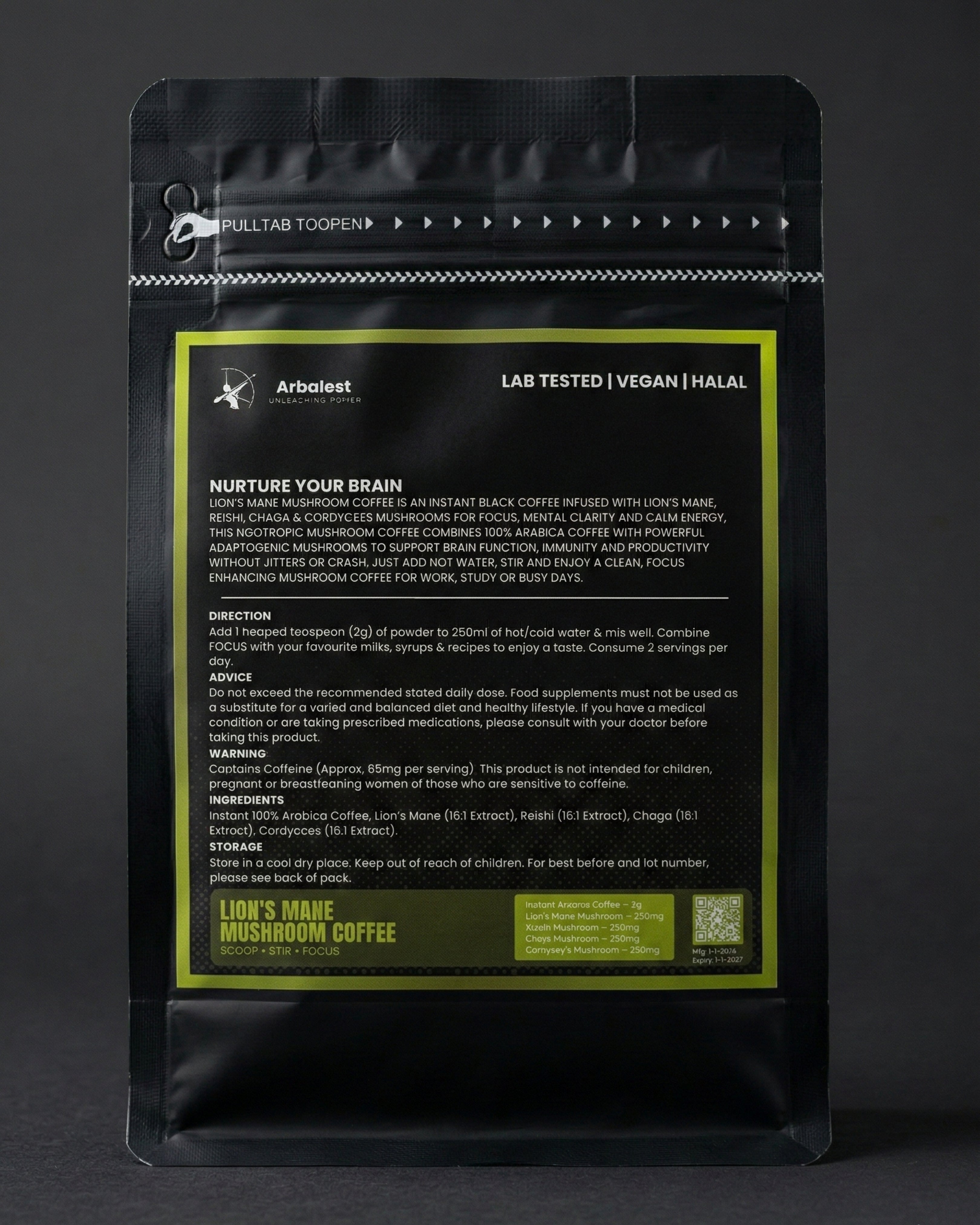 Lion’s Mane Mushroom Instant Coffee